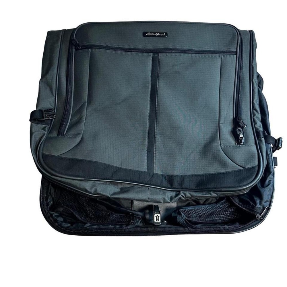 Eddie Bauer Garment Bag Luggage Carry On Travel Suitcase black gray